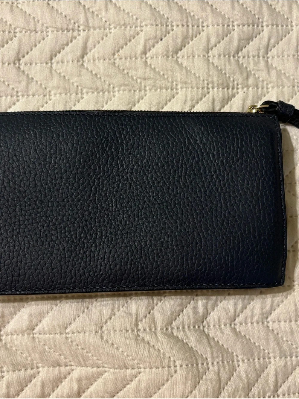 Kate Spade Navy Jeweled Pebble Leather Wristlet